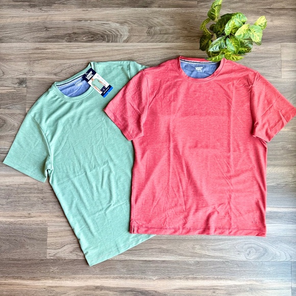 Lands’ End Men’s Supima Cotton T-Shirt Set – Size L (Green & Red) - Picture 1 of 11